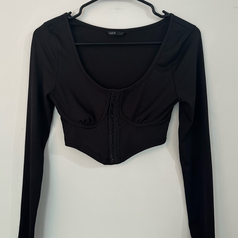 SHEIN cropped corset style long sleeve